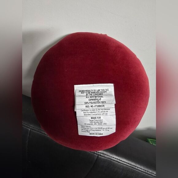 NWT THRESHOLD Halloween Thanksgiving large 16' Shaped Velvet Burgundy Pumpkin - Picture 9 of 10